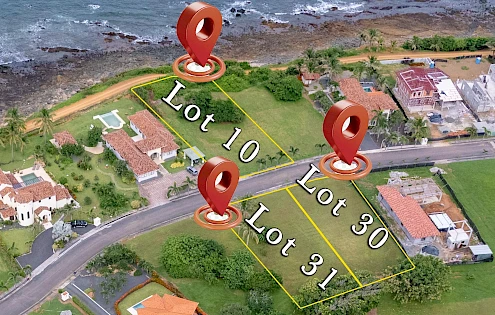 Front and 2nd Line Oceanview Lots For Sale in Cost